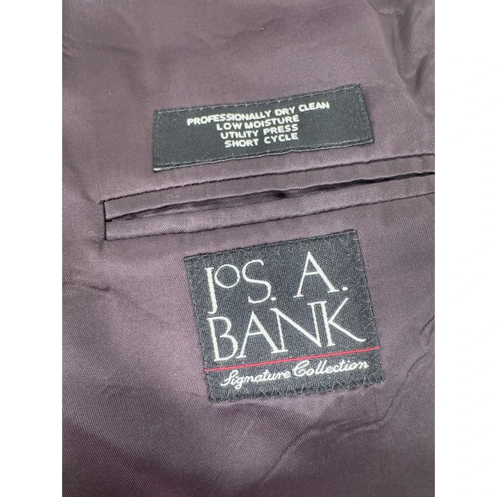 Jos A Bank Signature Collection Blazer‎ Mens 42R Brown Blue Glen Plaid 100% Wool